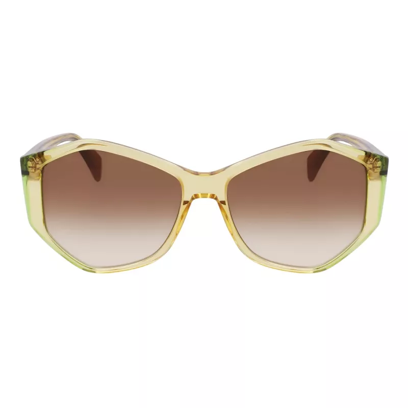 LIU JO Sieviešu saulesbrilles LJ797S5715707 Havana Ģeometrisks rāmis Brūnas gradienta lēcas 57mm