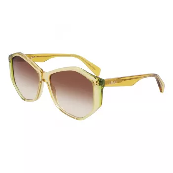 LIU JO Sieviešu saulesbrilles LJ797S5715707 Havana Ģeometrisks rāmis Brūnas gradienta lēcas 57mm