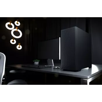 LOGIC AT-DART-PRO-SOLI-10 DART PRO SOLID MIDI Tower PC korpuss, melns, USB-C, ATX, bez rūdīta stikla, tērauda sānu panelis