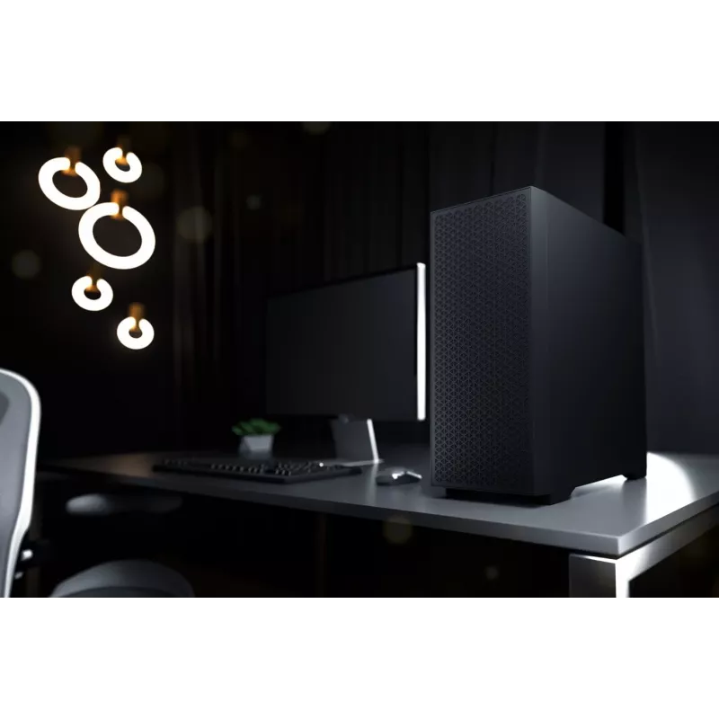LOGIC AT-DART-PRO-SOLI-10 DART PRO SOLID MIDI Tower PC korpuss, melns, USB-C, ATX, bez rūdīta stikla, tērauda sānu panelis