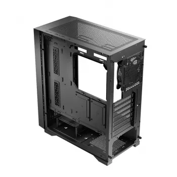 LOGIC AT-DART-PRO-SOLI-10 DART PRO SOLID MIDI Tower PC korpuss, melns, USB-C, ATX, bez rūdīta stikla, tērauda sānu panelis