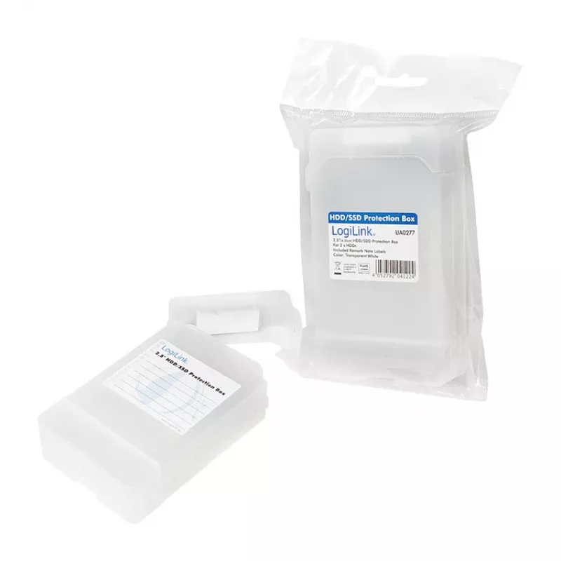 LogiLink 2.5 inch HDD aizsargkaste 2 HDD/SSD, balta