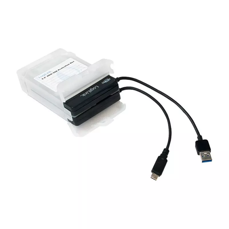 LogiLink 2.5 inch HDD aizsargkaste 2 HDD/SSD, balta
