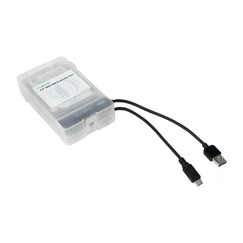 LogiLink 2.5 inch HDD aizsargkaste 2 HDD/SSD, balta