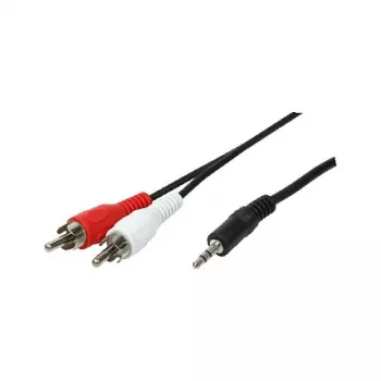 LogiLink 3.5mm stereo ligzda uz 2x RCA vīriešu audio kabelis 1,5 m melns