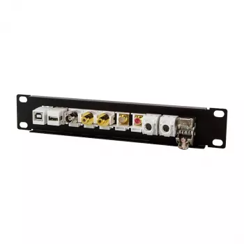 LogiLink ACT108 10-portu Keystone sadales panelis, 10 collu statīvs, 1U, melns