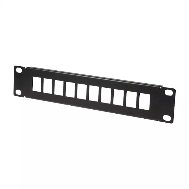LogiLink ACT108 10-portu Keystone sadales panelis, 10 collu statīvs, 1U, melns