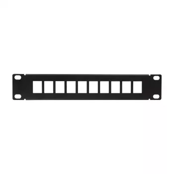 LogiLink ACT108 10-portu Keystone sadales panelis, 10 collu statīvs, 1U, melns