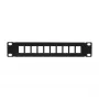 LogiLink ACT108 10-portu Keystone sadales panelis, 10 collu statīvs, 1U, melns