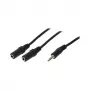 LogiLink audio sadalītāja kabelis, 3,5 mm stereo vīrišķais uz 2x 3,5 mm stereo sievišķo, melns, 0,2 m