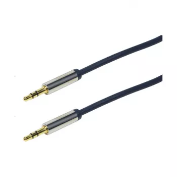 LogiLink CA10030 Premium 3.5mm TRS vīrietis-vīrietis audio kabelis, metāla savienotāji, zils, 0.3m