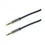 LogiLink CA10050 3.5mm TRS vīrietis uz 3.5mm TRS vīrietis stereo audio kabelis, metāla savienotāji, zils, 0.5m