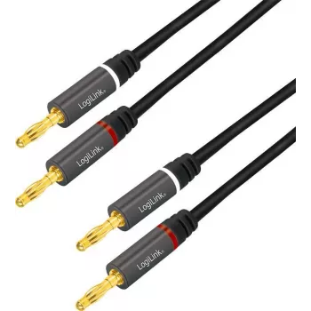 LogiLink CA1210 Audio kabelis 3 m Banana 2 x Banana Melns