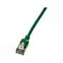 LogiLink Cat.6A S/FTP TPE SlimLine komutācijas kabelis, zaļš, 1,0 m