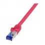 LogiLink Cat.6A S/FTP Ultraflex komutācijas kabelis, GHMT sertificēts, sarkans, 1,0 m
