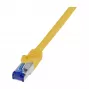 LogiLink Cat.6A S/FTP Ultraflex ielāpu kabelis, GHMT sertificēts, dzeltens, 0,25 m