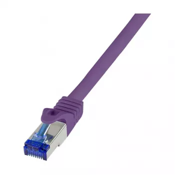LogiLink Cat.6A S/FTP Ultraflex komutācijas kabelis, violets, 0.25 m, GHMT sertificēts