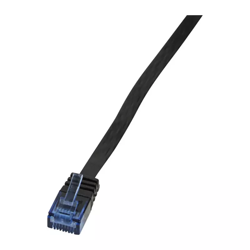 LOGILINK CP0137B plakans Cat.5e U/UTP komutācijas kabelis, RJ45, melns, 5,0 m
