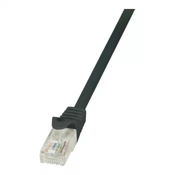 LogiLink CP2013U Cat6 U/UTP RJ45 Ethernet Patch kabelis, 0.25 m, melns ar aizsargvāciņu