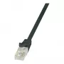 LogiLink CP2013U Cat6 U/UTP RJ45 Ethernet Patch kabelis, 0.25 m, melns ar aizsargvāciņu