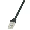 LogiLink CP2023U EconLine Cat6 U/UTP RJ45 Patch kabelis - 0.5m, melns, ar aizsargvāciņu