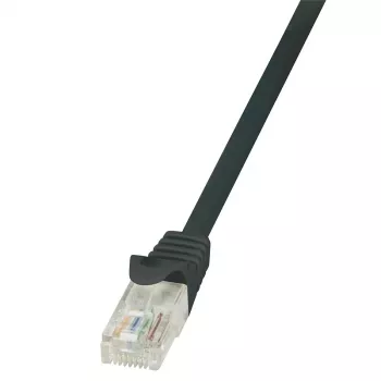LogiLink CP2023U EconLine Cat6 U/UTP RJ45 Patch kabelis - 0.5m, melns, ar aizsargvāciņu