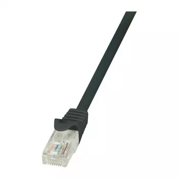 LogiLink CP2023U EconLine Cat6 U/UTP RJ45 Patch kabelis - 0.5m, melns, ar aizsargvāciņu