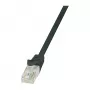 LogiLink CP2023U EconLine Cat6 U/UTP RJ45 Patch kabelis - 0.5m, melns, ar aizsargvāciņu