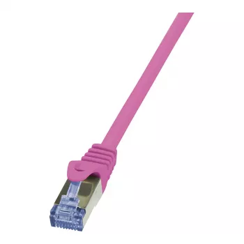 LogiLink CQ3019S CAT 6A S/FTP komutācijas kabelis, RJ45, 0.25 m, rozā, LSZH, bez aizķeršanās