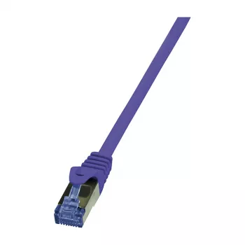 LogiLink CQ301VS Cat.6a S/FTP komutācijas kabelis, 0.25m, violets, LSZH, bez halogēna, bez aizķeršanās, 10Gbps
