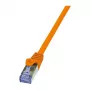 LogiLink CQ3068S Cat.6a S/FTP RJ45 patch kabelis, 3m, oranžs, bez aizķeršanās (LSZH)