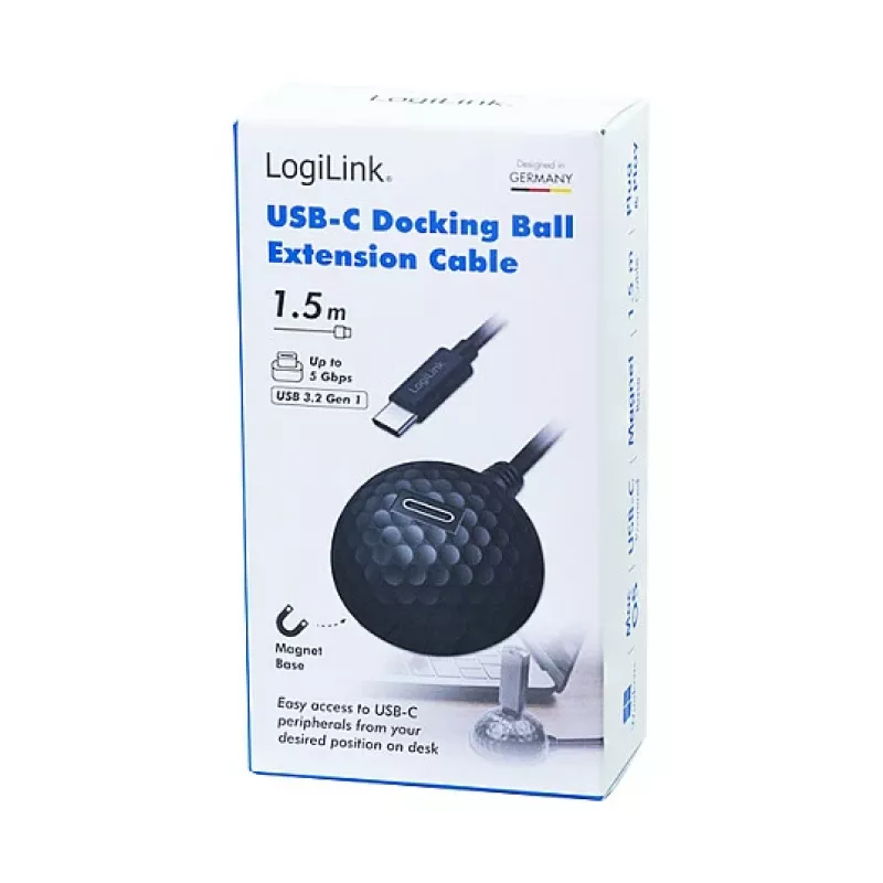 LogiLink CU0099 USB 3.2 Gen1 Type-C vīriešu–sieviešu pagarinātājkabelis, 5 Gbps, melns, 1,5 m