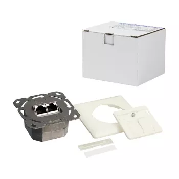 LogiLink DSIT Iebūvējams Cat. 6a ekranēts 2 portu RJ45 kontaktligzda ziloņkaula