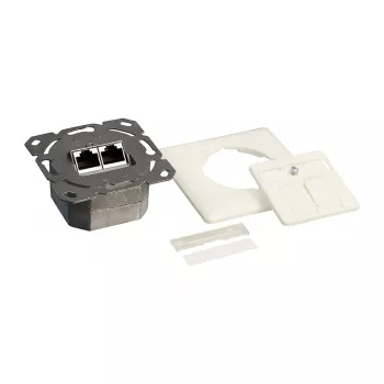 LogiLink DSIT Iebūvējams Cat. 6a ekranēts 2 portu RJ45 kontaktligzda ziloņkaula