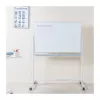 LogiLink EO0064 Mobile Double-Sided Dry Erase Whiteboard, Magnetic Steel, Aluminum Frame, 120x80 cm, White/Silver