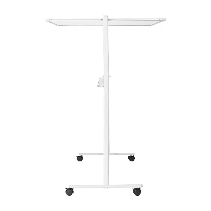 LogiLink EO0064 Mobile Double-Sided Dry Erase Whiteboard, Magnetic Steel, Aluminum Frame, 120x80 cm, White/Silver