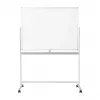 LogiLink EO0064 Mobile Double-Sided Dry Erase Whiteboard, Magnetic Steel, Aluminum Frame, 120x80 cm, White/Silver