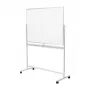 LogiLink EO0064 Mobile Double-Sided Dry Erase Whiteboard, Magnetic Steel, Aluminum Frame, 120x80 cm, White/Silver