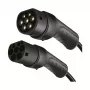 LogiLink EVC0128 Type 2 spirālveida EV uzlādes kabelis, 11kW, 3 fāzes, 20A, 5m, melns ar uzglabāšanas maisiņu
