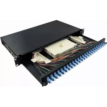 LogiLink F24LC2B 24 portu LC Duplex optiskās šķiedras patch panelis 1U 19 collu statīva montāžai, melns