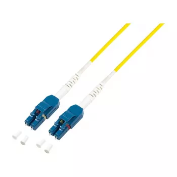 LogiLink Fiber Uniboot patch vads OS2 LC Duplex uz LC Duplex 0,5m LSZH dzeltens