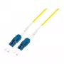 LogiLink Fiber Uniboot patch vads OS2 LC Duplex uz LC Duplex 0,5m LSZH dzeltens