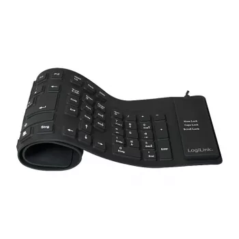 LogiLink elastīgā klaviatūra ar savienojuma kabeli, melna (ID0019)