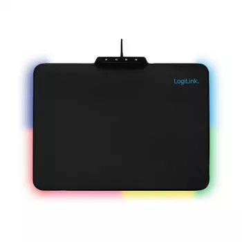 LogiLink ID0155 RGB spēļu peles paliktnis – silikona virsma, neslīdoša gumijas pamatne, USB-A barošana, 36x26cm, melns