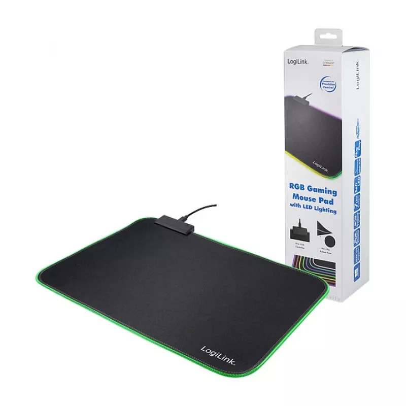 LOGILINK ID0183 spēļu peles paliktnis ar RGB LED, 350x260mm, 3mm mīksts, melns