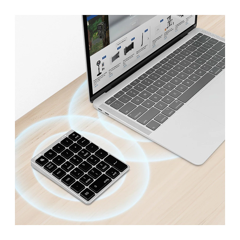 LogiLink ID0212 bezvadu ciparu tastatūra, 28 taustiņi, Bluetooth 5.0, Space Grey