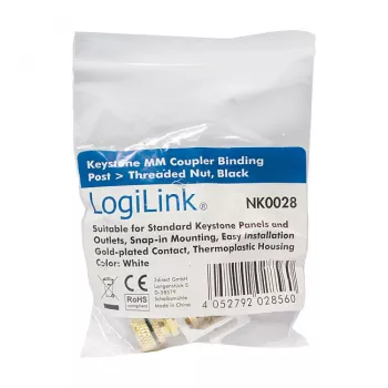 LogiLink Keystone pieslēgspaiļu modulis ar vītņuzgriezni, melns