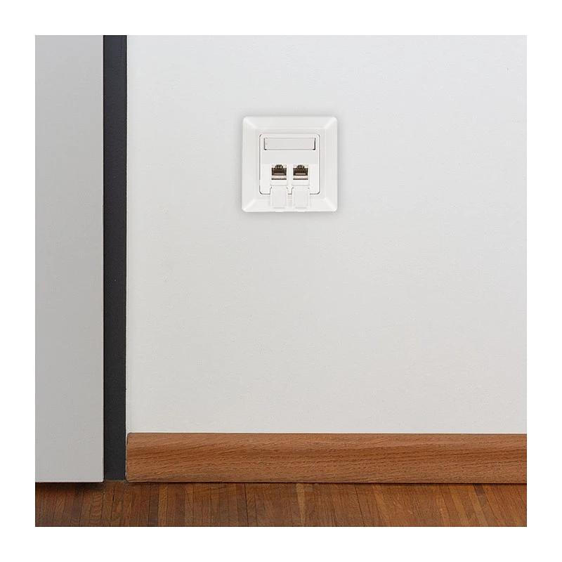 LogiLink Keystone rāmis 2 moduļiem, izvirzīts, UP/50, tīri balts