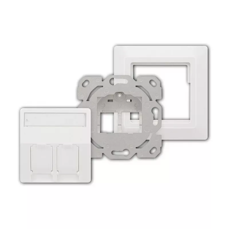 LogiLink Keystone rāmis 2 moduļiem, izvirzīts, UP/50, tīri balts
