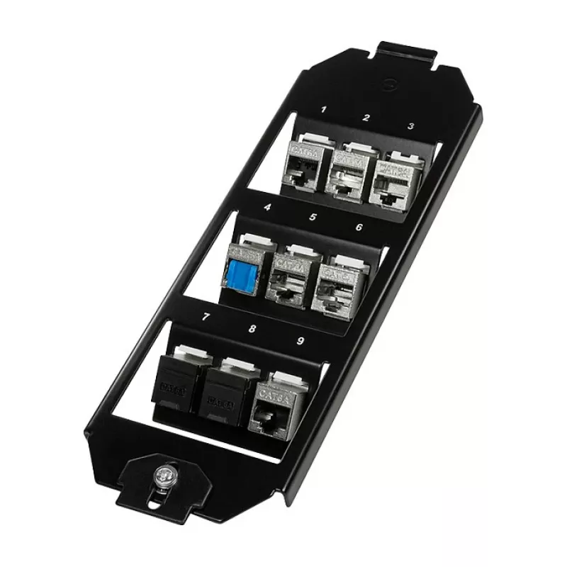 Logilink Keystone grīdas kastes ieliktnis 3 x 3 Keystone moduļiem, melns